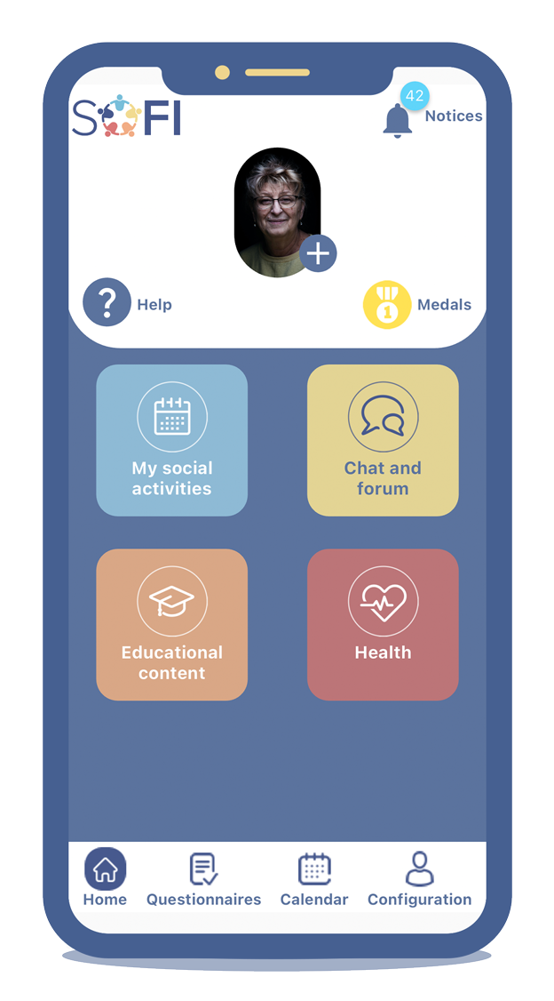 A screenshot of SOFI app for older adults