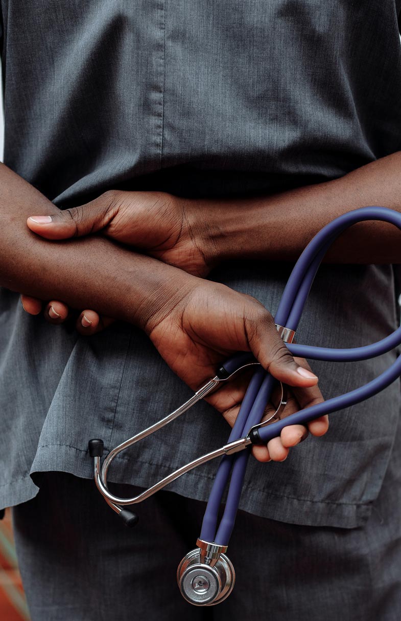 A black doctor hands